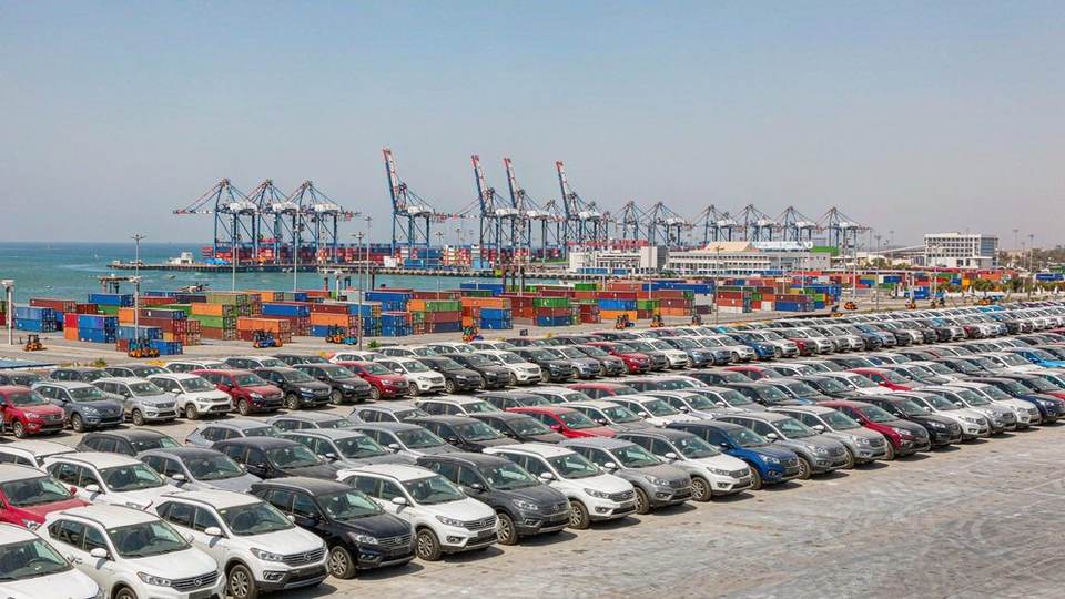 Vehicle yard at a West African port