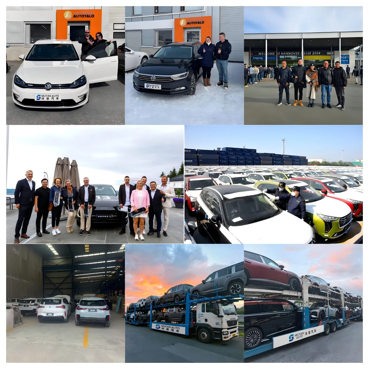 Overseas dealer handover, trade show, port yard and car-carrier loading